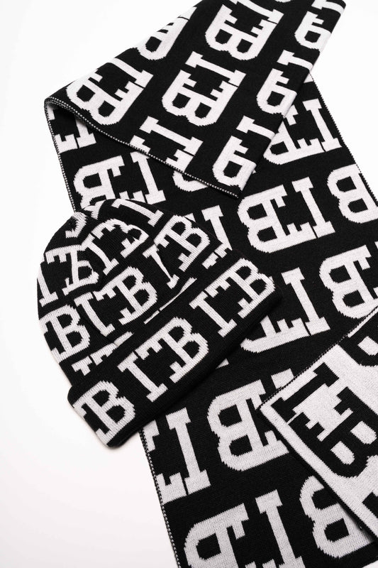 ITB Hat & Scarf Black/White